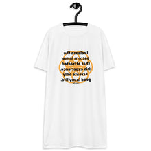 Load image into Gallery viewer, Fibroid Tumors healing message t-shirt dress
