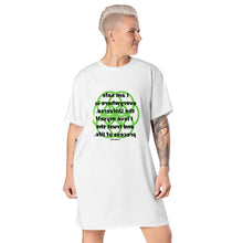 Load image into Gallery viewer, Hyperventilation healing message t-shirt dress
