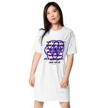Load image into Gallery viewer, Migraine healing message t-shirt dress
