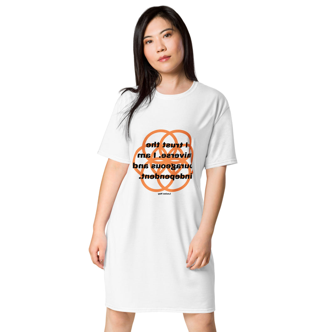 Back lower healing message t-shirt dress