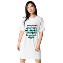 Load image into Gallery viewer, Hodgkin’s Dis-ease healing message T-shirt dress
