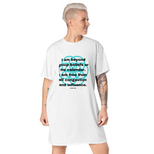 Load image into Gallery viewer, Influenza (Respiratory Ailments) healing message T-shirt dress
