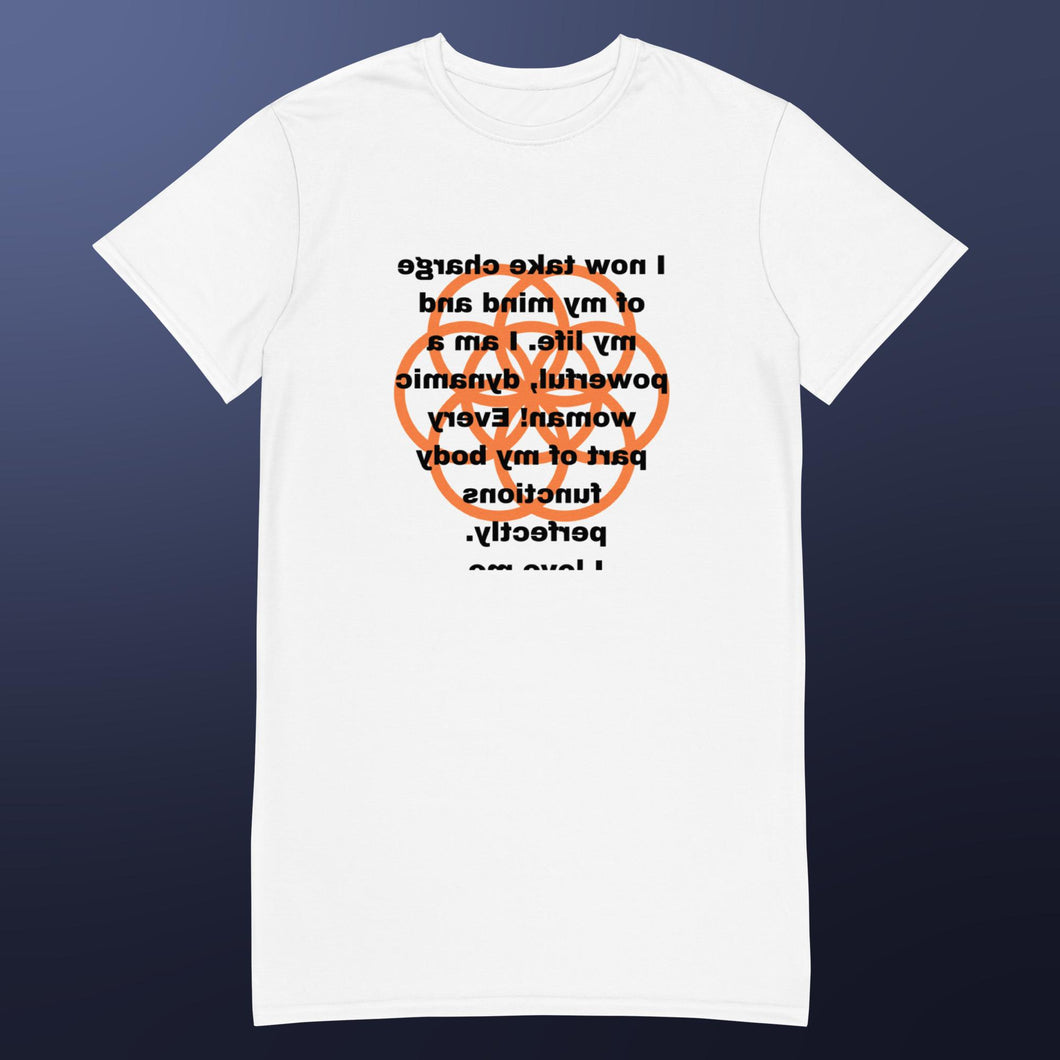 Premenstrual Syndrome (PMS) healing message T-shirt dress