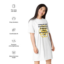 Load image into Gallery viewer, Fainting  healing message t-shirt dress
