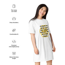 Load image into Gallery viewer, Motion Sickness healing message t-shirt dress
