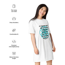 Load image into Gallery viewer, Motion Sickness See: Car Sickness, Seasickness healing message T-shirt dress
