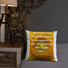 Load image into Gallery viewer, Whatever I need to know is revealed to me at exactly the right time basic Pillow
