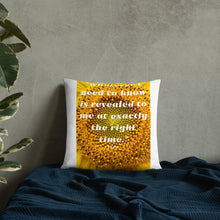 Load image into Gallery viewer, Whatever I need to know is revealed to me at exactly the right time basic Pillow
