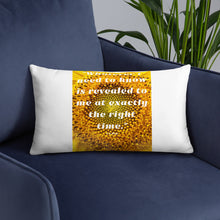 Load image into Gallery viewer, Whatever I need to know is revealed to me at exactly the right time basic Pillow
