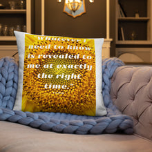 Load image into Gallery viewer, Whatever I need to know is revealed to me at exactly the right time basic Pillow
