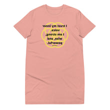 Load image into Gallery viewer, Solar plexus healing message T-shirt dress
