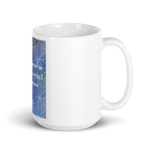 Load image into Gallery viewer, I am very thankful for all the love in my life. I find it everywhere white glossy mug
